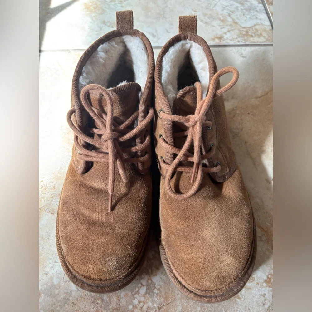 UGG Chestnut Neumel Suede Lace-Up Ankle Boots